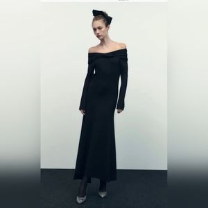 New Zara Limited Edition Off Shoulder Midi Dress 9348/596
